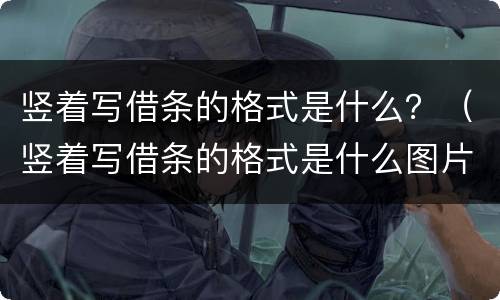 竖着写借条的格式是什么？（竖着写借条的格式是什么图片）