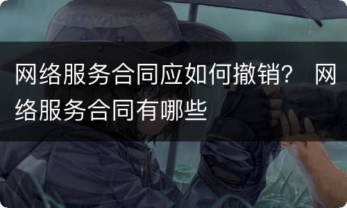 网络服务合同应如何撤销？ 网络服务合同有哪些