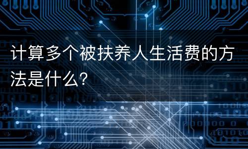 计算多个被扶养人生活费的方法是什么？