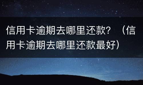 信用卡逾期去哪里还款？（信用卡逾期去哪里还款最好）