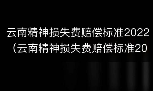 云南精神损失费赔偿标准2022（云南精神损失费赔偿标准2021）