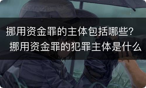 挪用资金罪的主体包括哪些？ 挪用资金罪的犯罪主体是什么