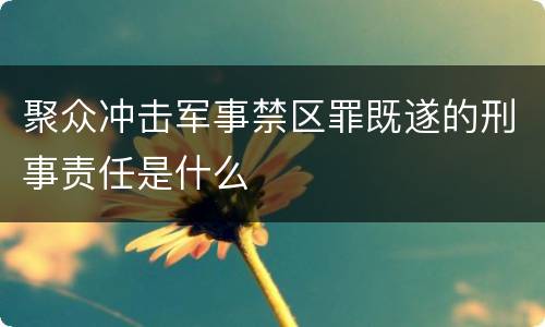 聚众冲击军事禁区罪既遂的刑事责任是什么