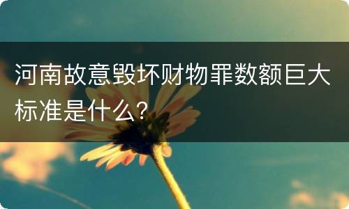 河南故意毁坏财物罪数额巨大标准是什么？