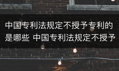 中国专利法规定不授予专利的是哪些 中国专利法规定不授予专利权的是