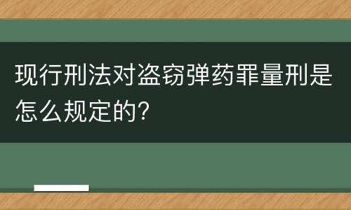 现行刑法对盗窃弹药罪量刑是怎么规定的?
