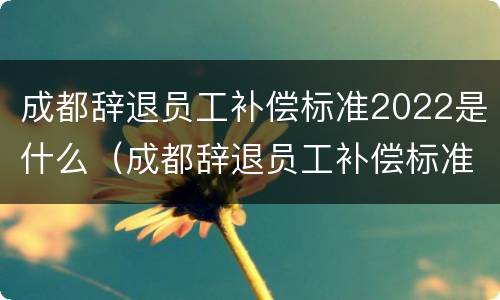 成都辞退员工补偿标准2022是什么（成都辞退员工补偿标准2022是什么时候发）