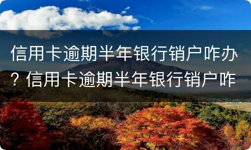 信用卡逾期半年银行销户咋办? 信用卡逾期半年银行销户咋办啊