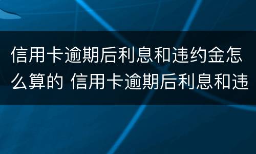 信用卡逾期后利息和违约金怎么算的 信用卡逾期后利息和违约金怎么算的呀