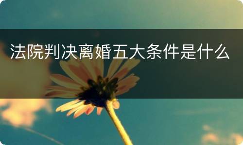 法院判决离婚五大条件是什么