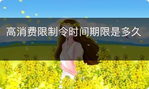 高消费限制令时间期限是多久