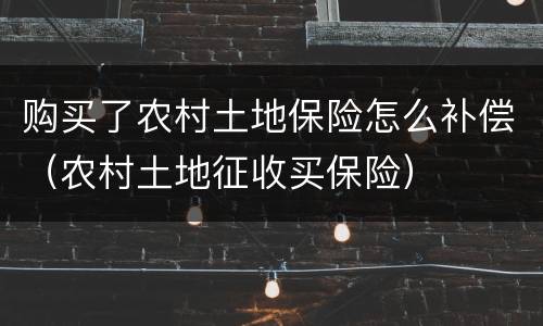 购买了农村土地保险怎么补偿（农村土地征收买保险）