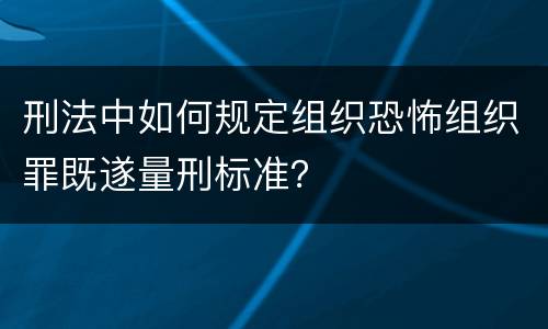 刑法中如何规定组织恐怖组织罪既遂量刑标准？