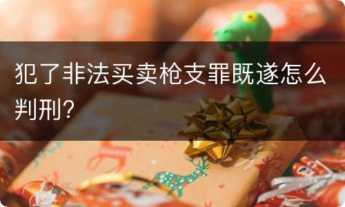 犯了非法买卖枪支罪既遂怎么判刑?
