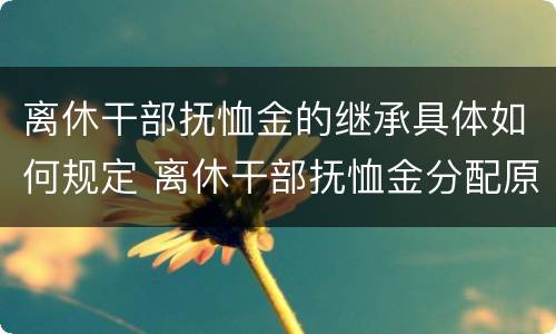 离休干部抚恤金的继承具体如何规定 离休干部抚恤金分配原则