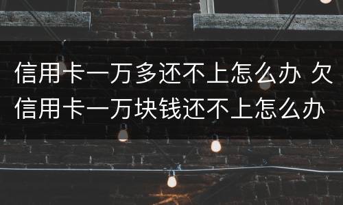 信用卡一万多还不上怎么办 欠信用卡一万块钱还不上怎么办