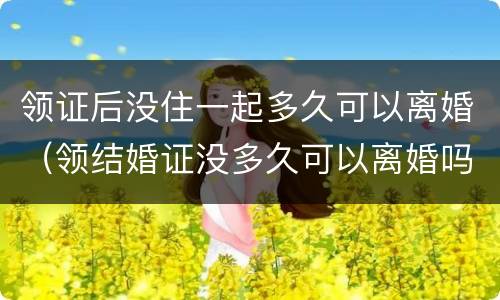领证后没住一起多久可以离婚（领结婚证没多久可以离婚吗）