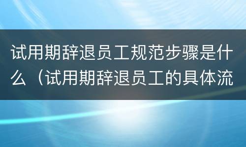 试用期辞退员工规范步骤是什么（试用期辞退员工的具体流程）