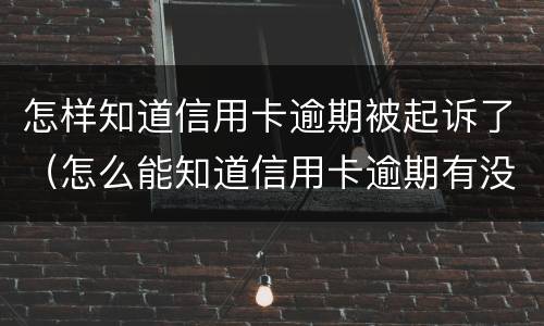 怎样知道信用卡逾期被起诉了（怎么能知道信用卡逾期有没有被起诉）