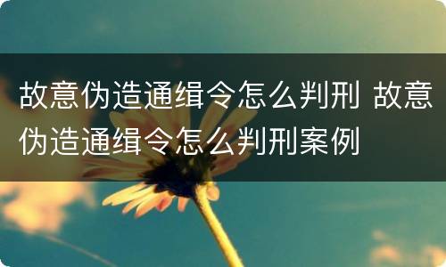 故意伪造通缉令怎么判刑 故意伪造通缉令怎么判刑案例