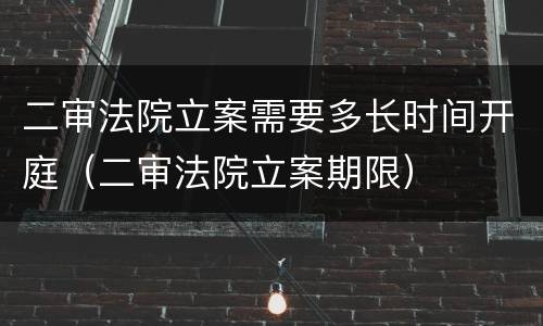 二审法院立案需要多长时间开庭（二审法院立案期限）
