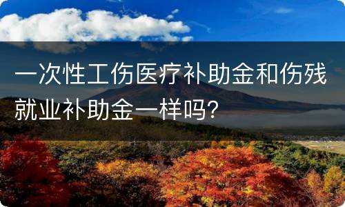 一次性工伤医疗补助金和伤残就业补助金一样吗？