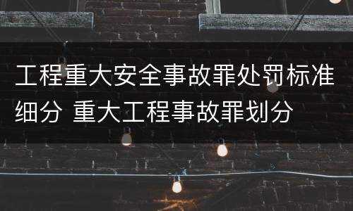 工程重大安全事故罪处罚标准细分 重大工程事故罪划分