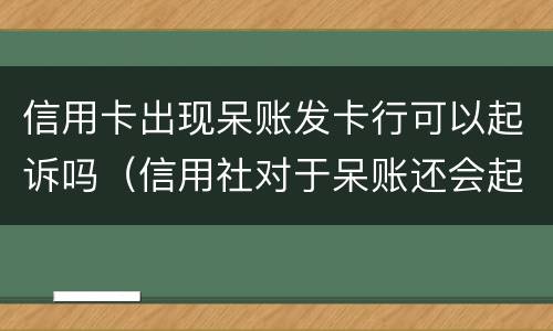信用卡出现呆账发卡行可以起诉吗（信用社对于呆账还会起诉吗）