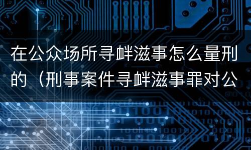 在公众场所寻衅滋事怎么量刑的（刑事案件寻衅滋事罪对公共场所的认定）