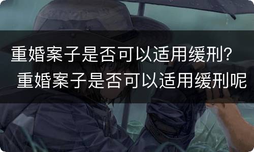 重婚案子是否可以适用缓刑？ 重婚案子是否可以适用缓刑呢