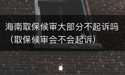 海南取保候审大部分不起诉吗（取保候审会不会起诉）
