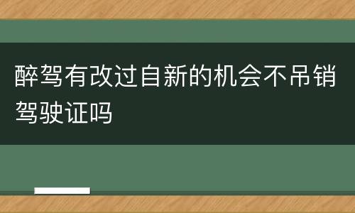 醉驾有改过自新的机会不吊销驾驶证吗