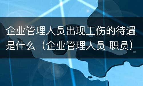 企业管理人员出现工伤的待遇是什么（企业管理人员 职员）