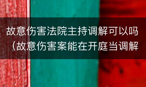 故意伤害法院主持调解可以吗（故意伤害案能在开庭当调解吗）