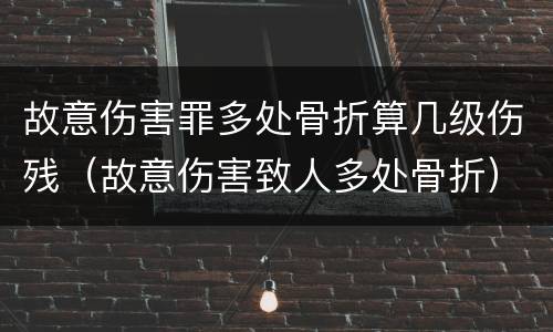 故意伤害罪多处骨折算几级伤残（故意伤害致人多处骨折）