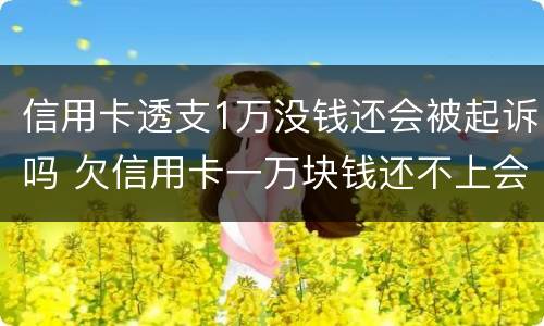 信用卡透支1万没钱还会被起诉吗 欠信用卡一万块钱还不上会被起诉吗