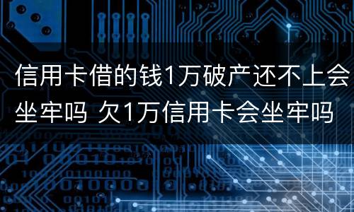 信用卡借的钱1万破产还不上会坐牢吗 欠1万信用卡会坐牢吗?