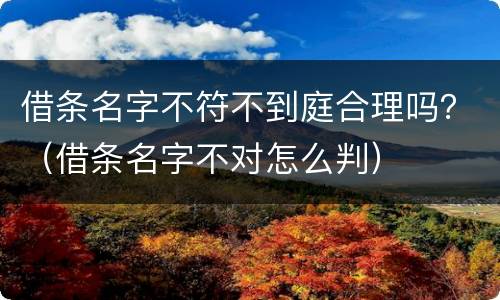 借条名字不符不到庭合理吗？（借条名字不对怎么判）