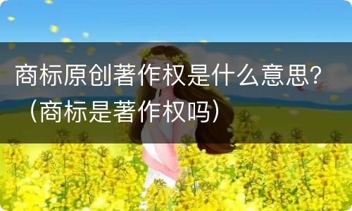 商标原创著作权是什么意思？（商标是著作权吗）
