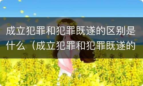 成立犯罪和犯罪既遂的区别是什么（成立犯罪和犯罪既遂的区别是什么意思）