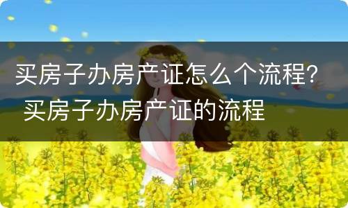 买房子办房产证怎么个流程？ 买房子办房产证的流程
