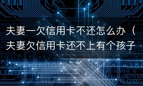 夫妻一欠信用卡不还怎么办（夫妻欠信用卡还不上有个孩子怎么办）
