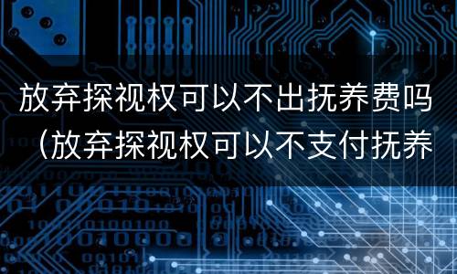 放弃探视权可以不出抚养费吗（放弃探视权可以不支付抚养费吗）