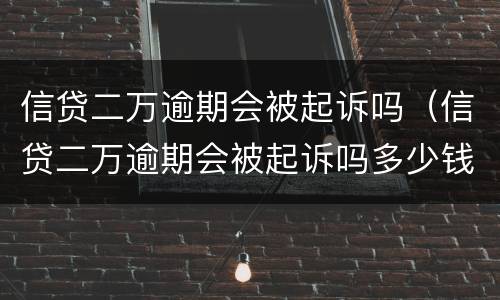 信贷二万逾期会被起诉吗（信贷二万逾期会被起诉吗多少钱）