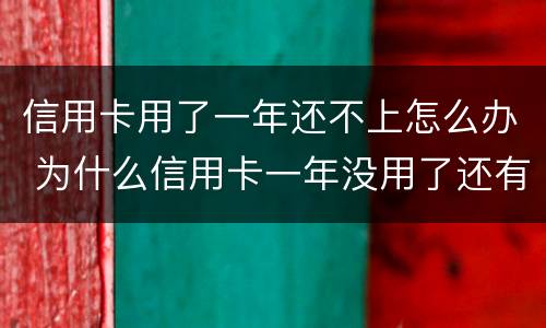 信用卡用了一年还不上怎么办 为什么信用卡一年没用了还有还款呢