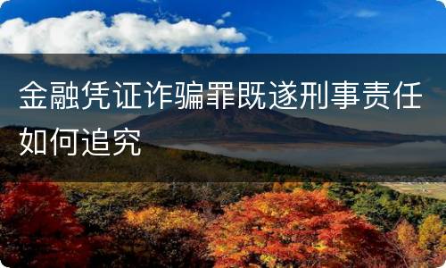 金融凭证诈骗罪既遂刑事责任如何追究