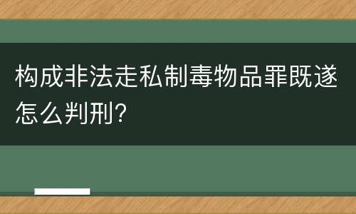 构成非法走私制毒物品罪既遂怎么判刑?