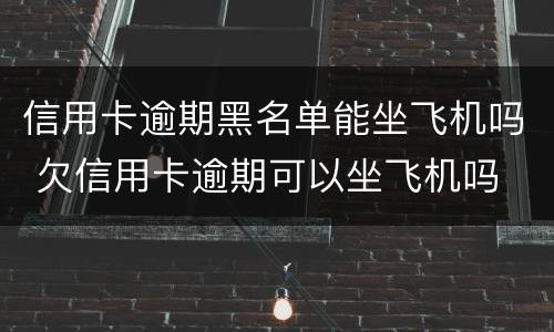 信用卡逾期黑名单能坐飞机吗 欠信用卡逾期可以坐飞机吗