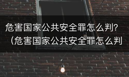 危害国家公共安全罪怎么判？（危害国家公共安全罪怎么判的）