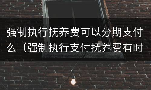 强制执行抚养费可以分期支付么（强制执行支付抚养费有时间限制吗）